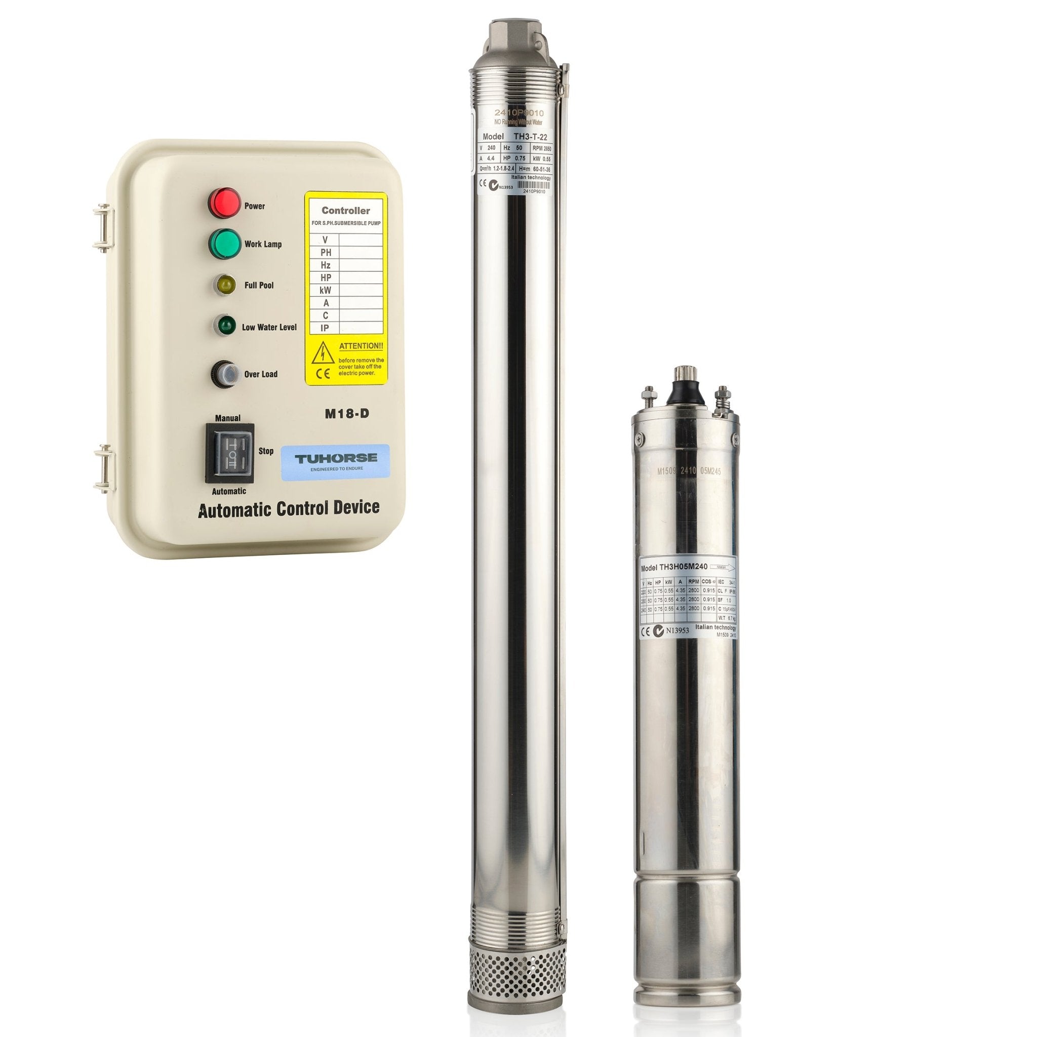 3" 0.75HP/240V T - 22 Submersible Bore Pump Package - Tuhorse Australia