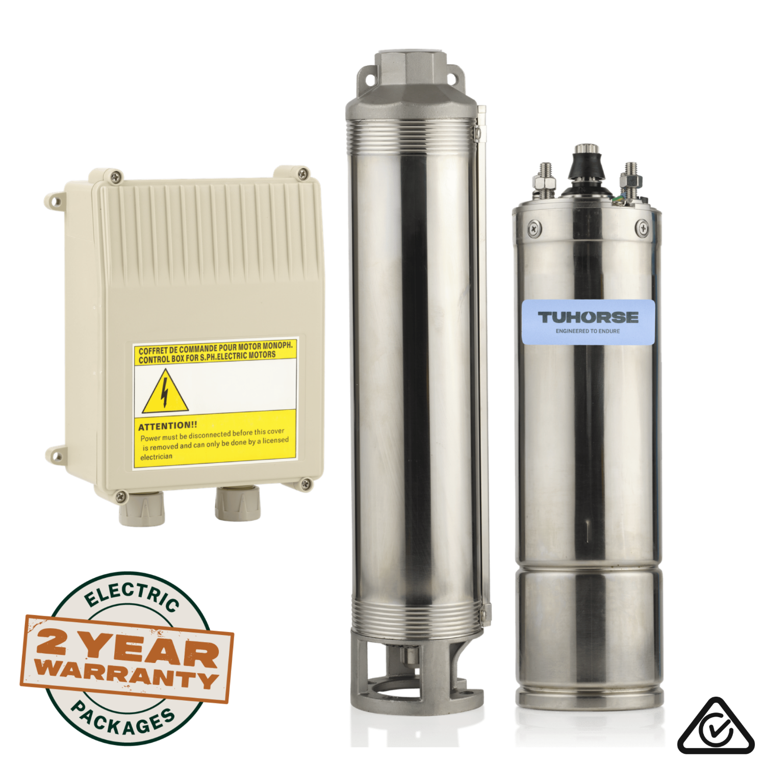 4" 0.5HP/240V S - 08 Submersible Bore Pump Package - Tuhorse Australia