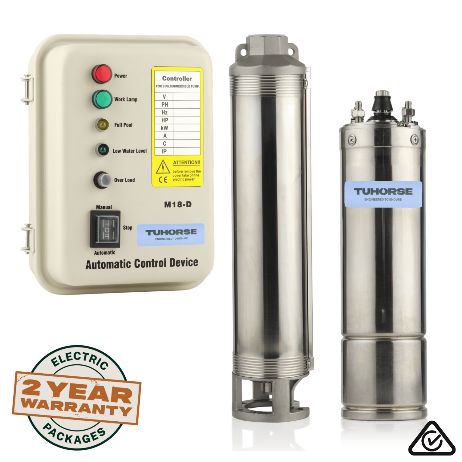 4" 0.5HP/240V S - 08 Submersible Bore Pump Package - Tuhorse Australia