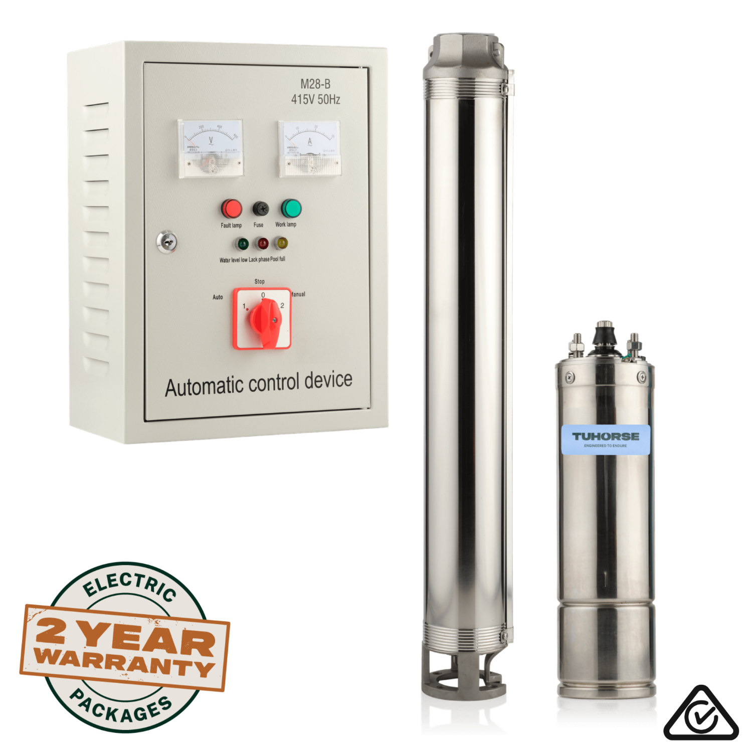 4" 10HP/415V DG - 24 Submersible Bore Pump Package - Tuhorse Australia