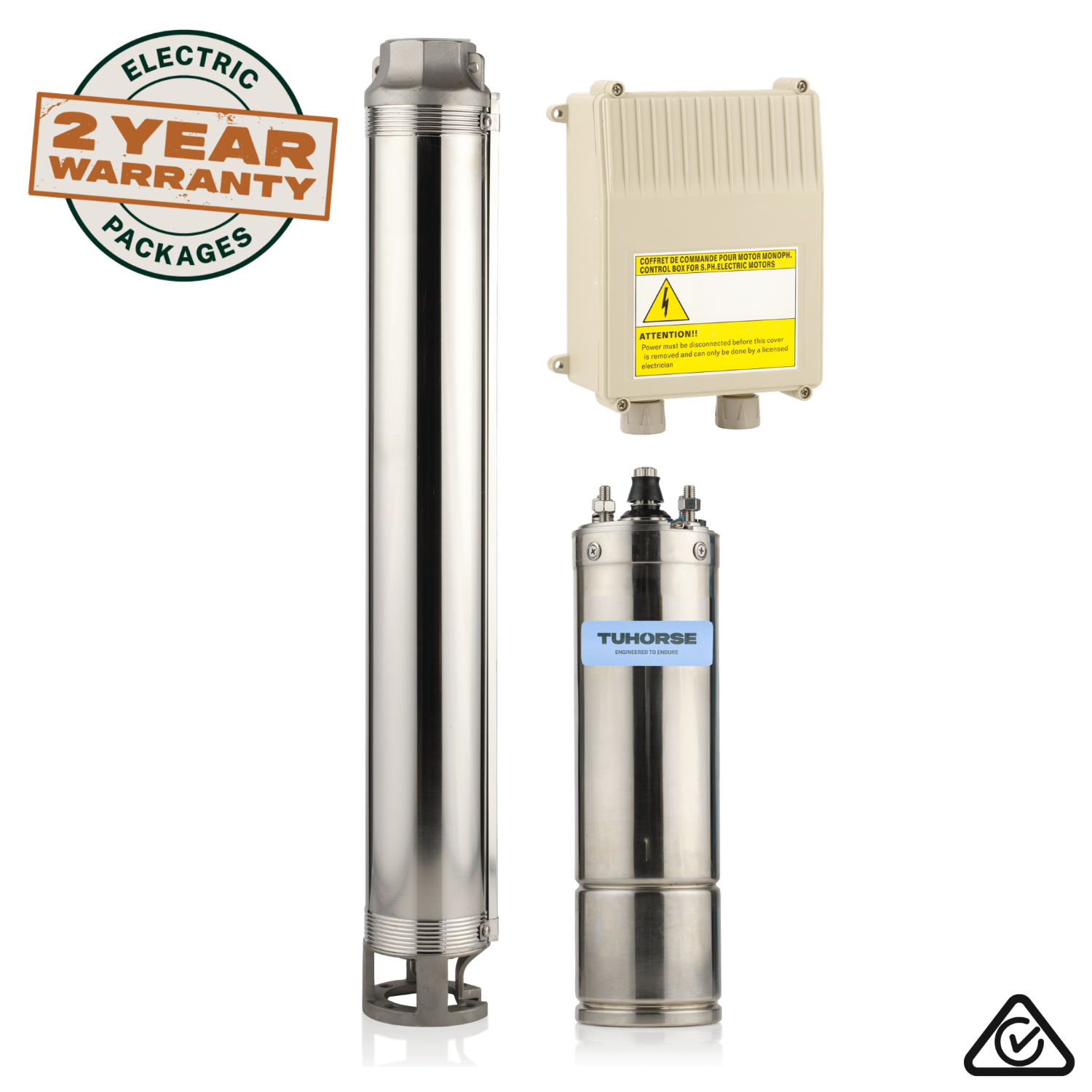 4" 3HP/240V MA - 10 Submersible Bore Pump Package - Tuhorse Australia