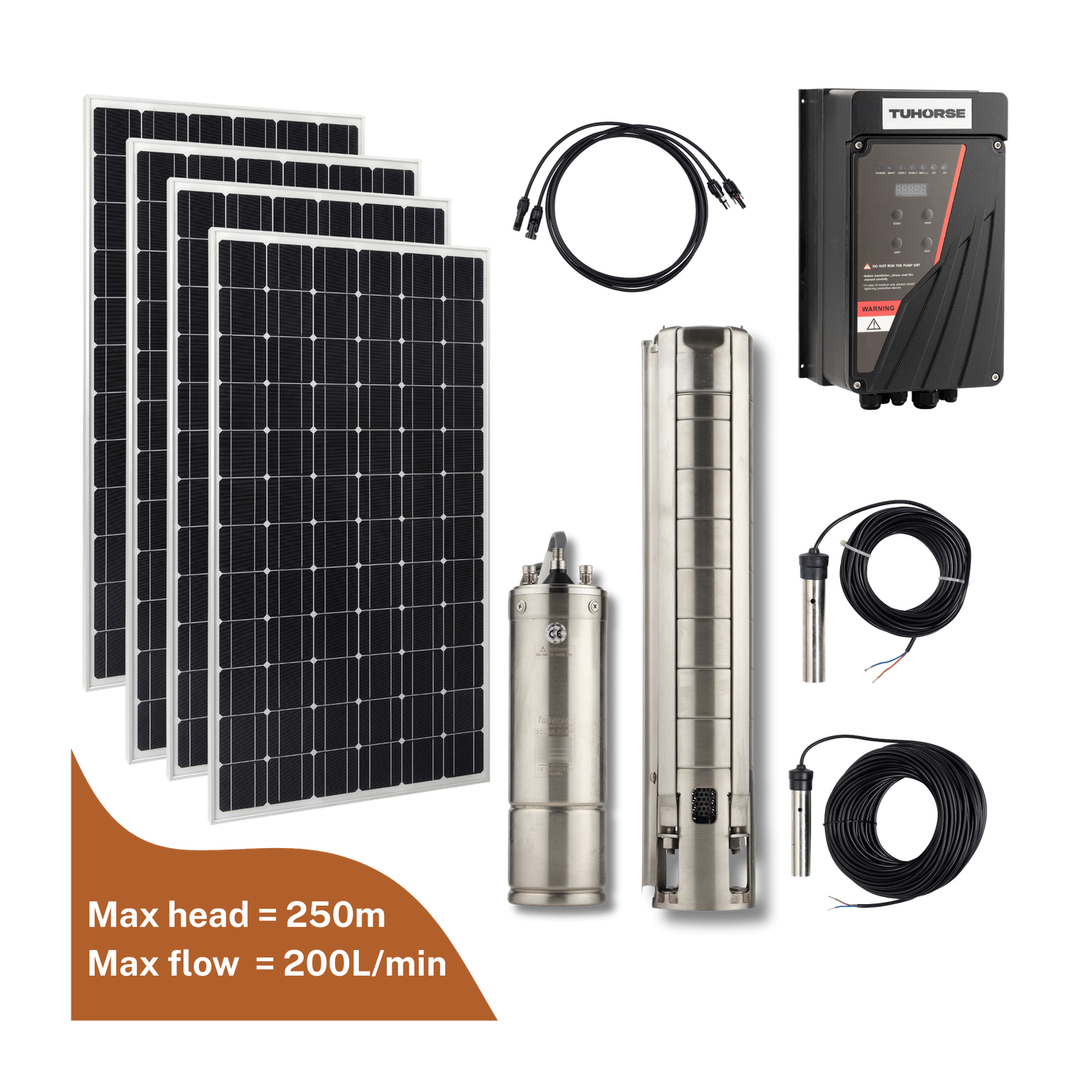 4S3000C/4750 - 3 Centrifugal Solar Pump Package - Tuhorse Australia
