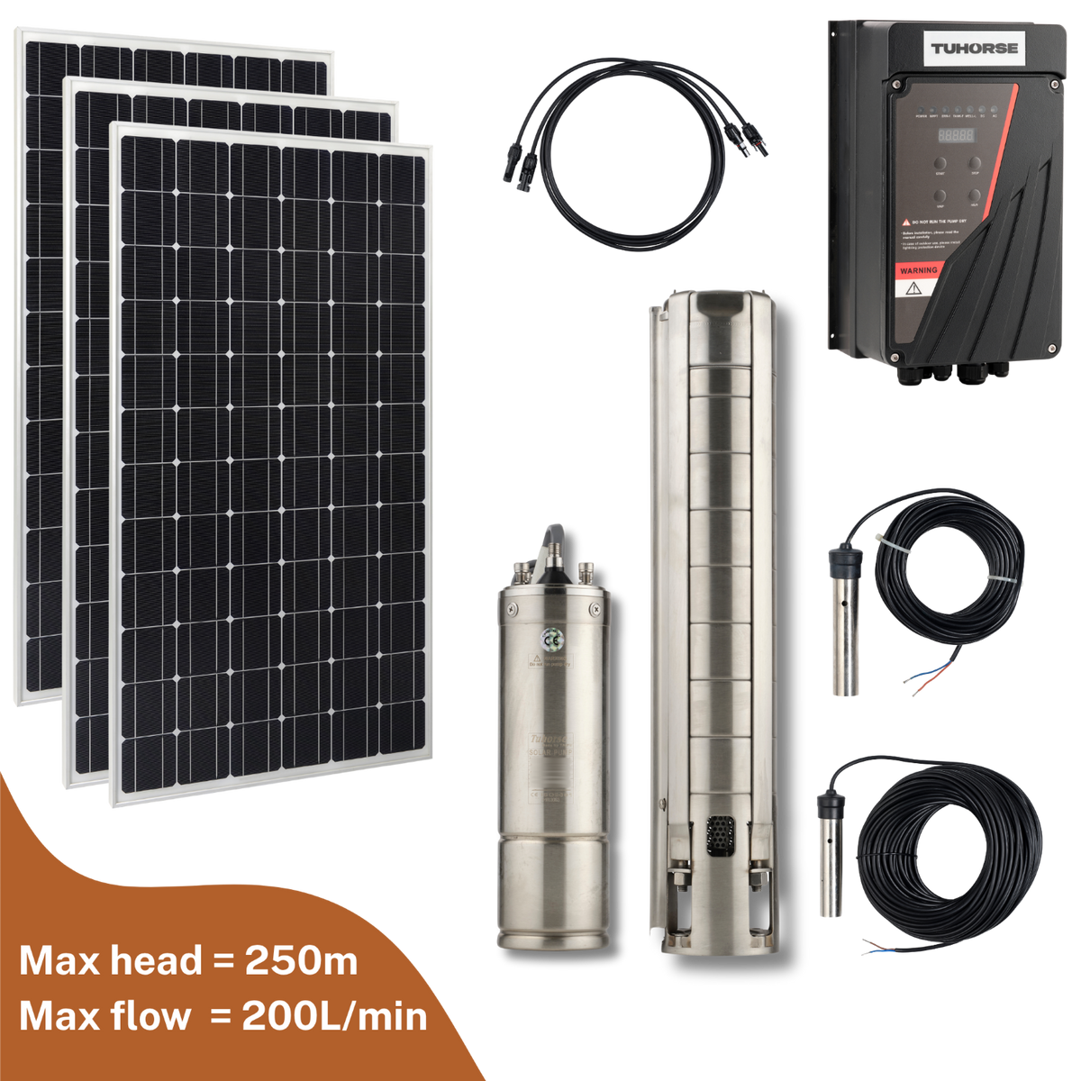 4S3000C/4750 - 3 Centrifugal Solar Pump Package - Tuhorse Australia