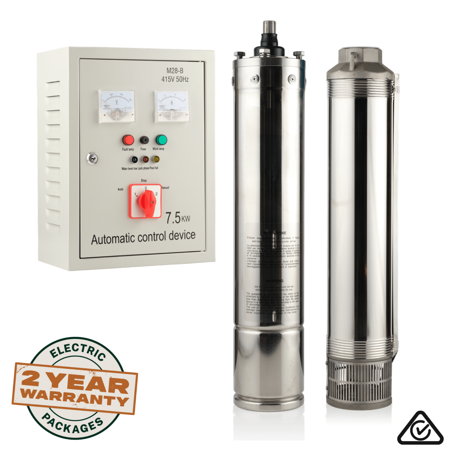 6" 15HP/415V ES - 08 Submersible Bore Pump Package - Tuhorse Australia