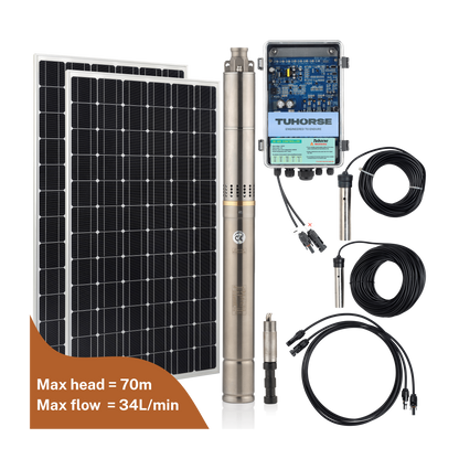 2S370 - 40/400 Submersible Solar Pump Package - Tuhorse Australia
