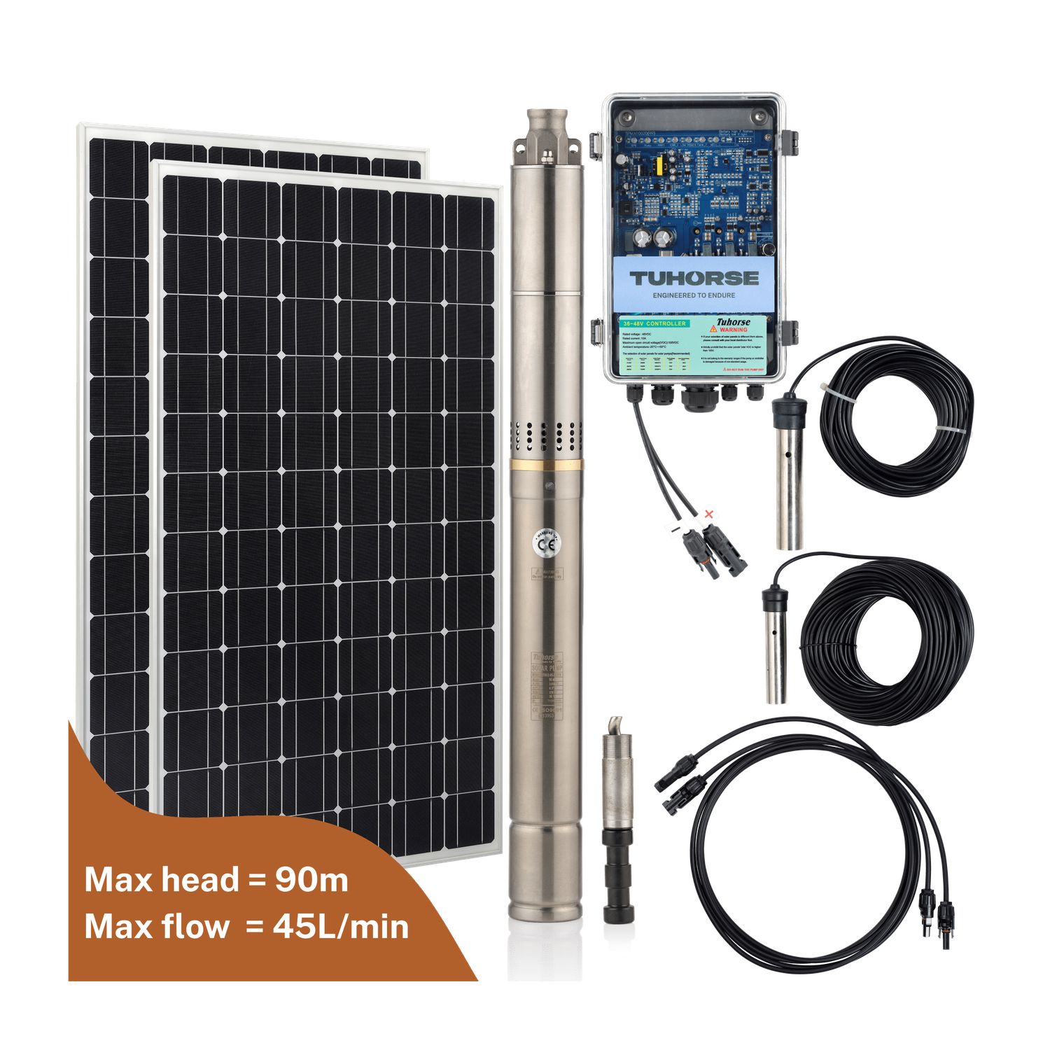 2S370 - 40/800 Submersible Solar Pump Package - Tuhorse Australia