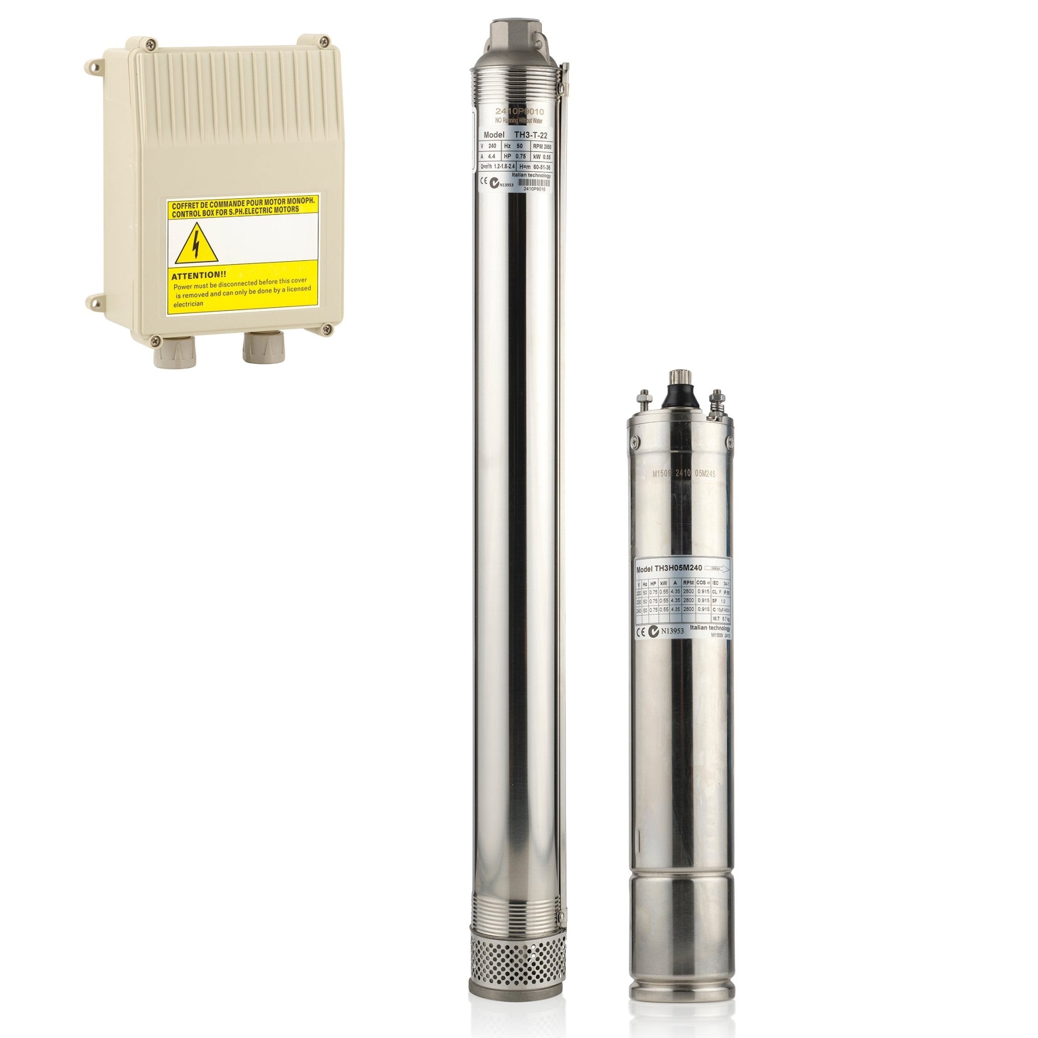 3" 0.75HP/240V T - 22 Submersible Bore Pump Package - Tuhorse Australia