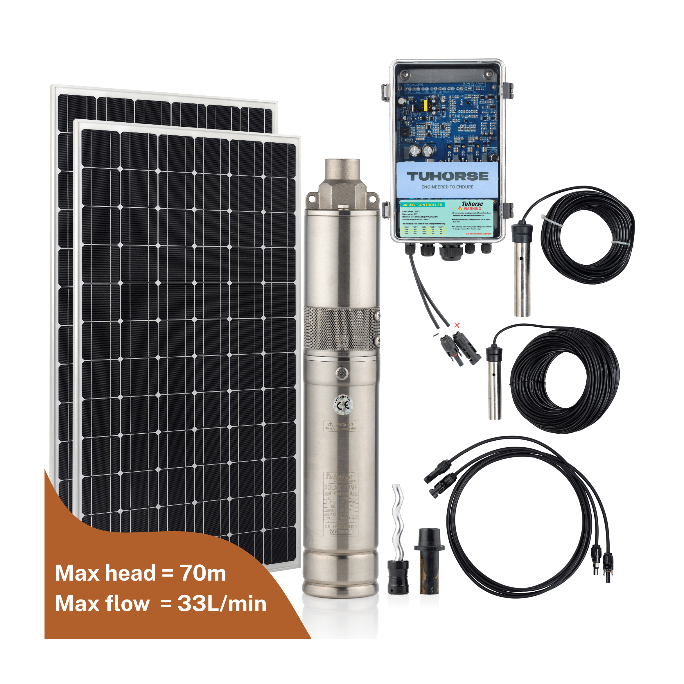 3S500 - 40/400 Submersible Solar Pump Package - Tuhorse Australia