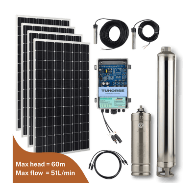 3S500C - 40/800 Centrifugal Submersible Solar Pump Package - Tuhorse Australia