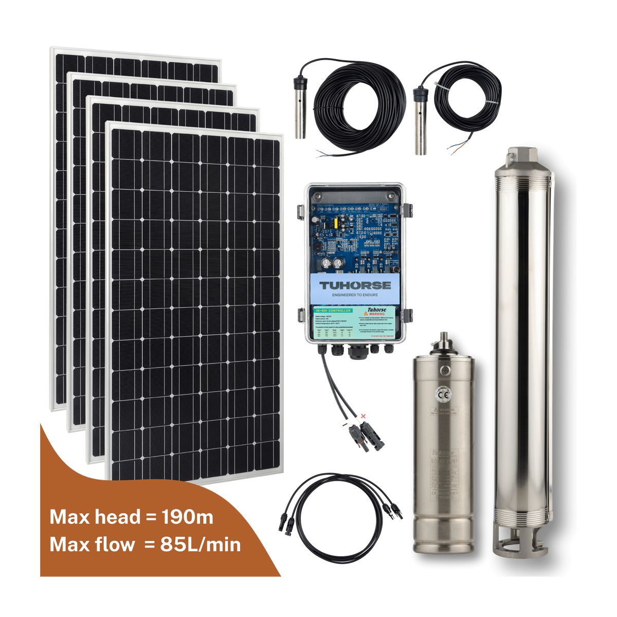 3S500C - 40/800 Centrifugal Submersible Solar Pump Package - Tuhorse Australia