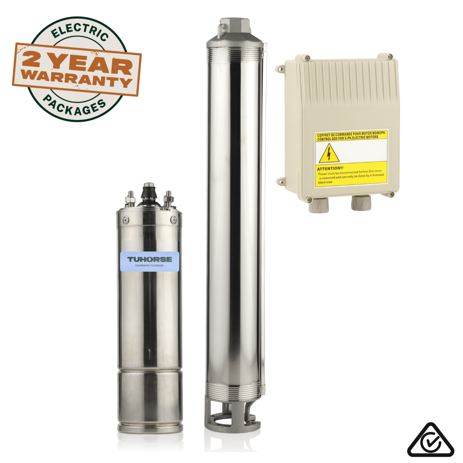 4" 2HP/240V MA - 07 Submersible Bore Pump Package - Tuhorse Australia