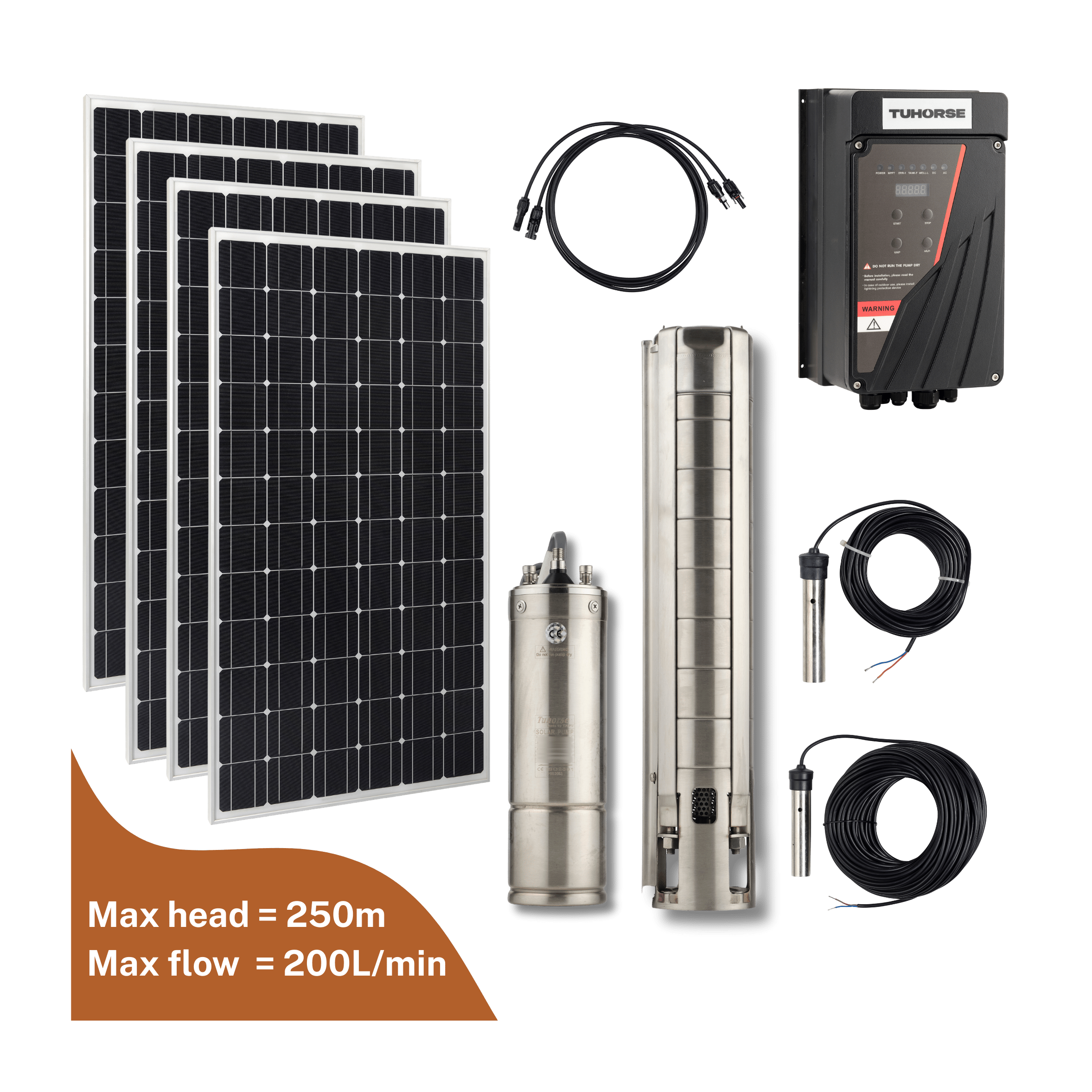 4S3000C/4750 - 3 Centrifugal Solar Pump Package - Tuhorse Australia