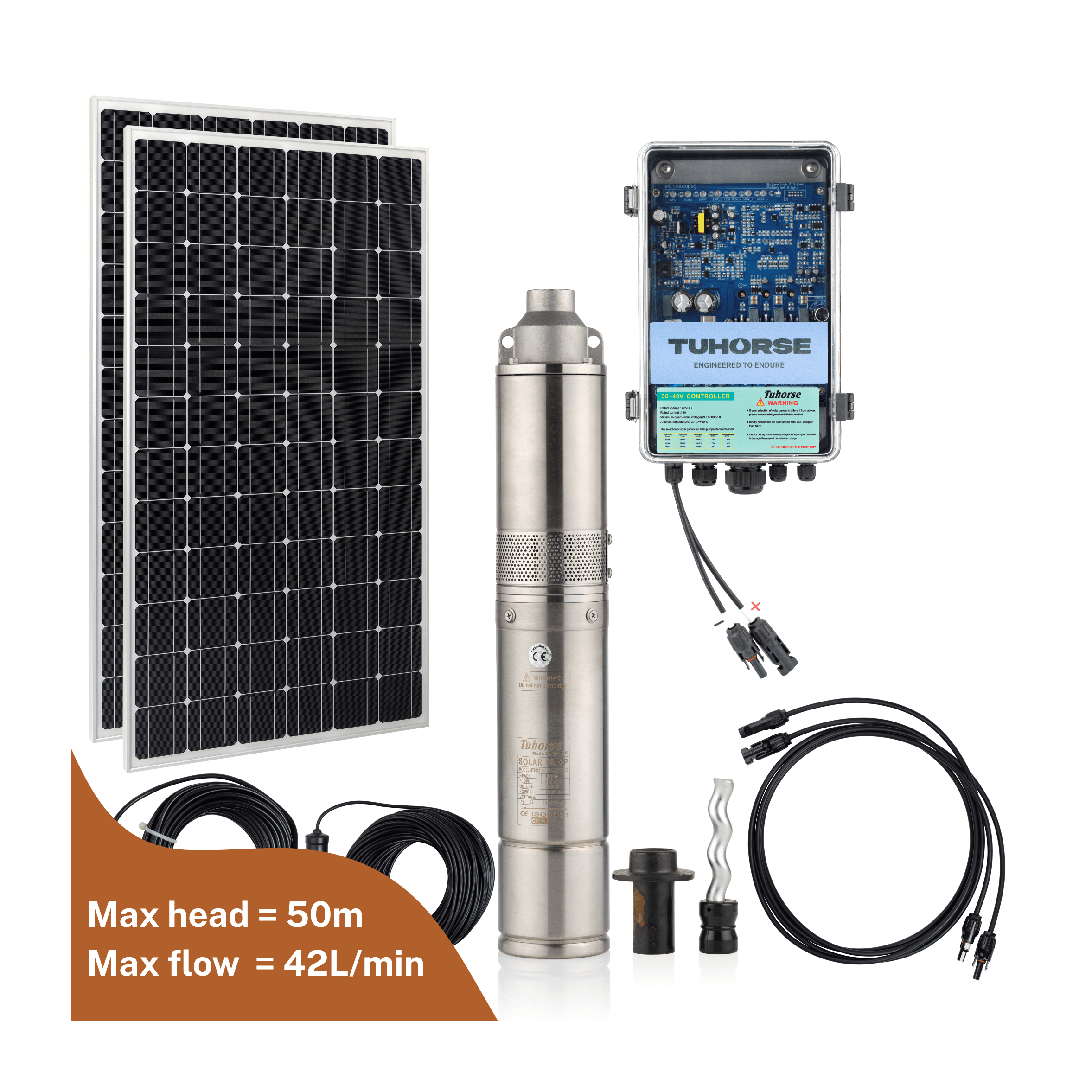 4S500 - 40/400 Submersible Solar Pump Package - Tuhorse Australia
